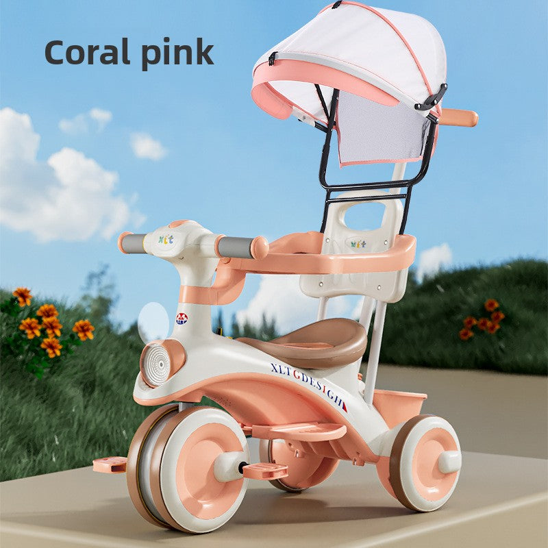 Adjustable Children Tricycle Stroller with Music Lights
