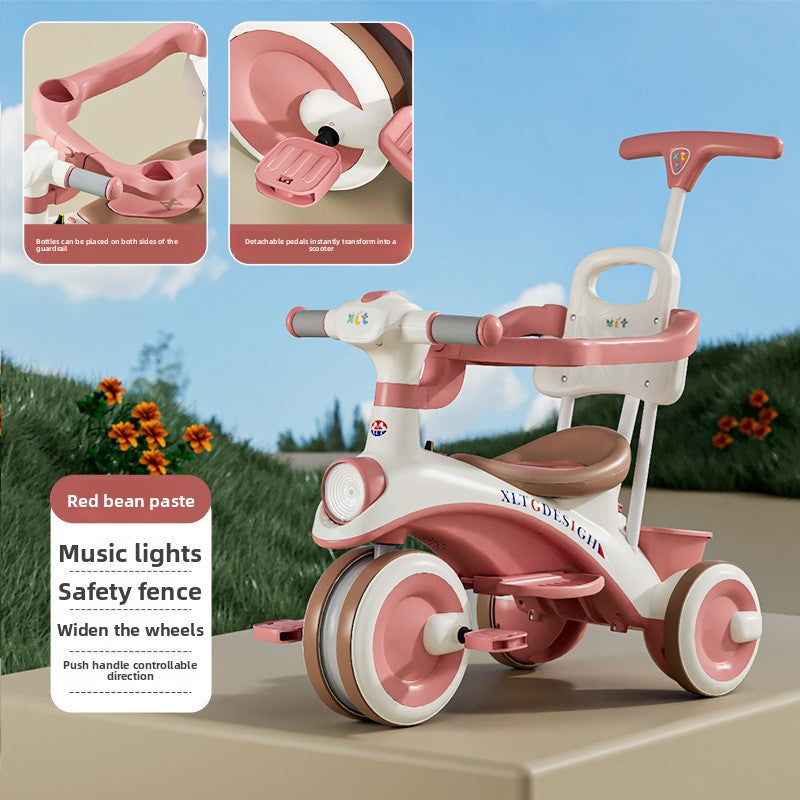 Adjustable Children Tricycle Stroller with Music Lights