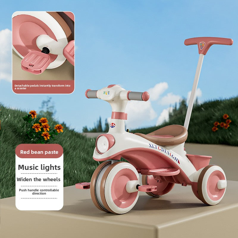 Adjustable Children Tricycle Stroller with Music Lights